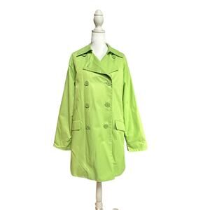 Barneys New York high-end light green classic trench coat